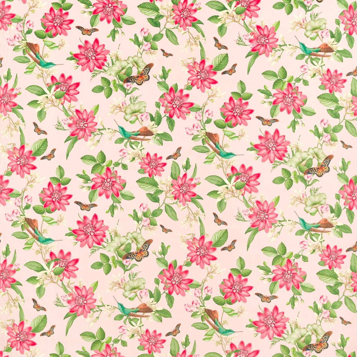 Pink Lotus Fabric - Blush Velvet - By Clarke and Clarke - F1588/01