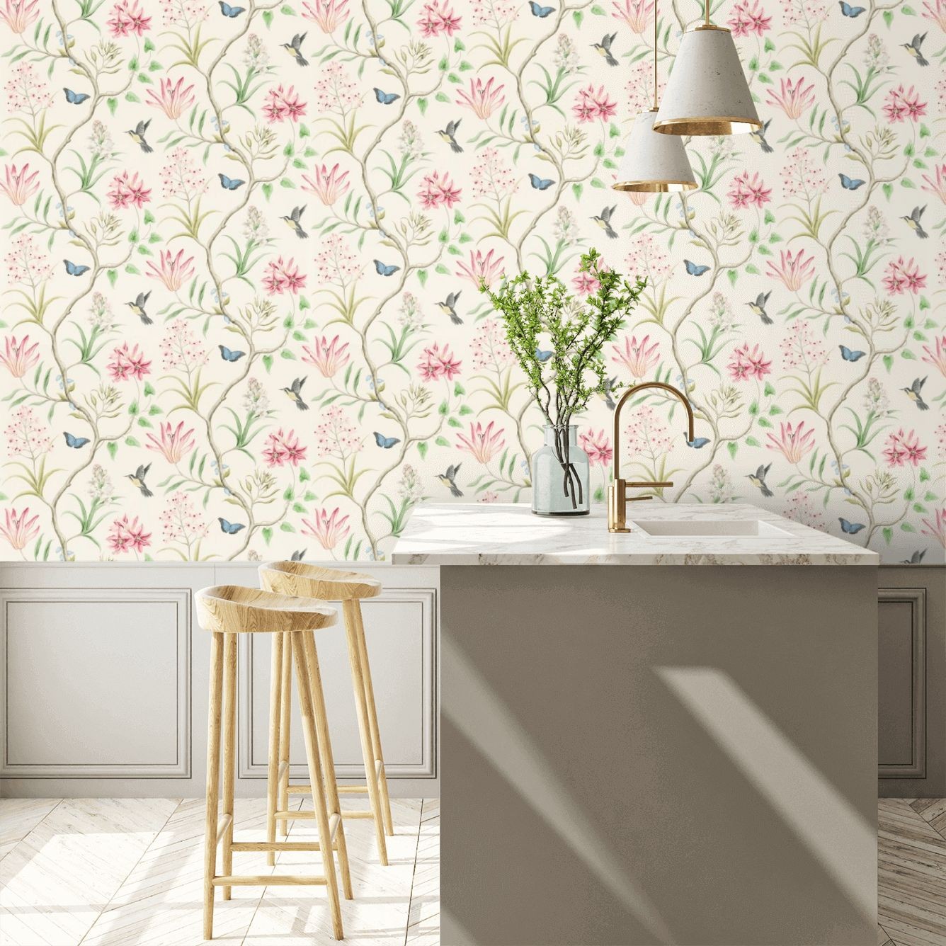 Clementine Wallpaper - Chintz - By Sanderson - 213388