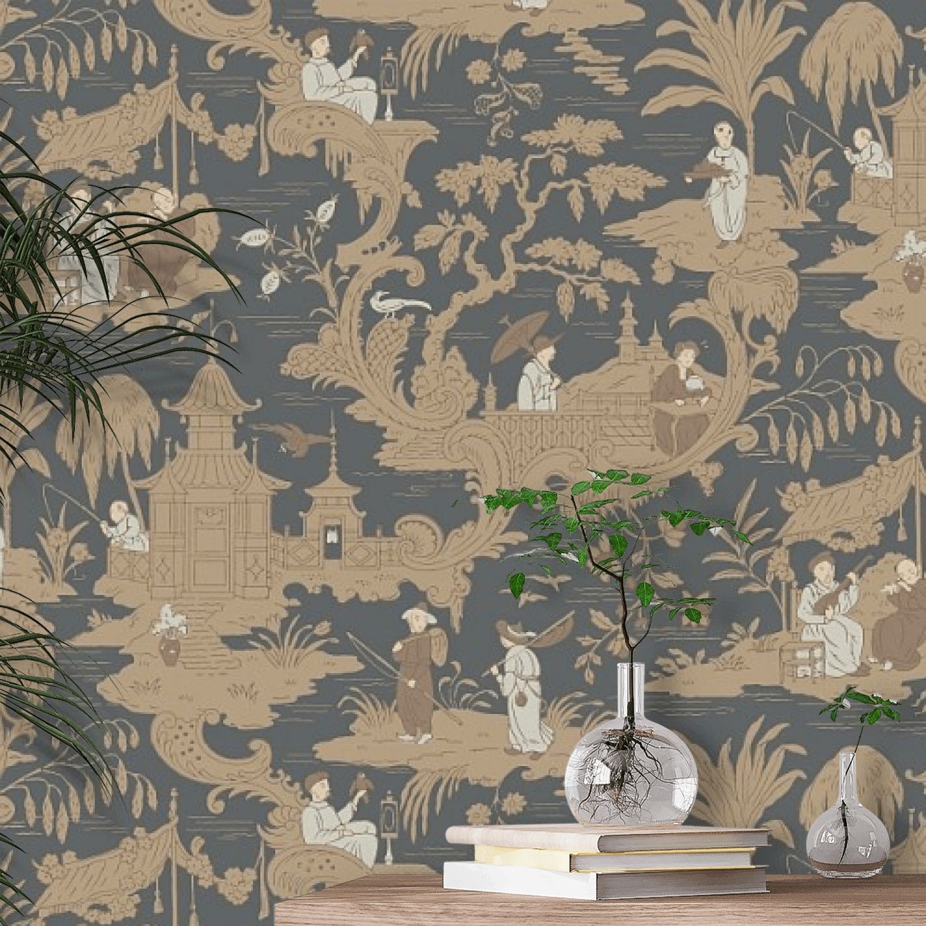 Chinese Toile by Cole & Son - Red - Wallpaper - 100/8041