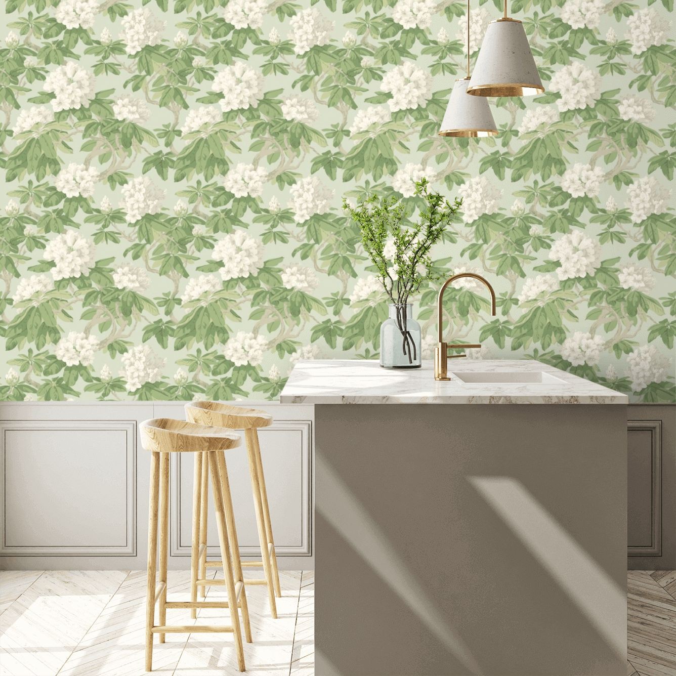 Bourlie Wallpaper - Duck Egg - By Cole and Son - 99/4022