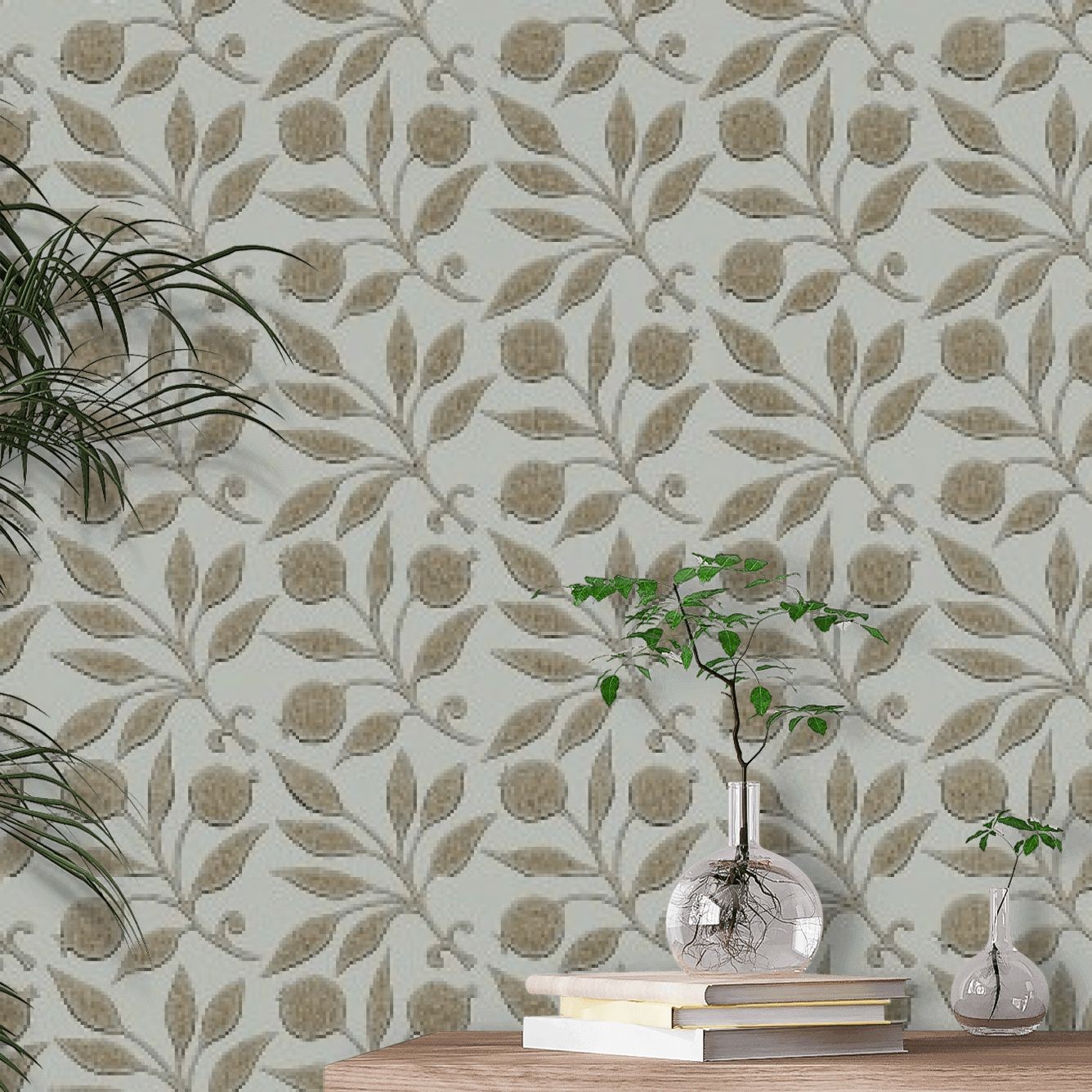 Rosehip Wallpaper - Linen - By Morris and Co - 214709