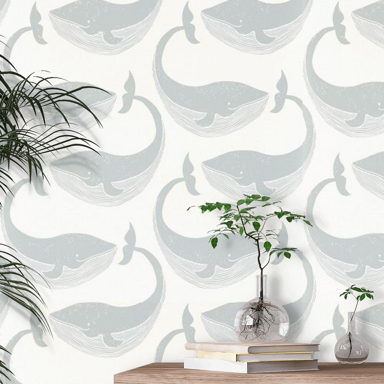 Whale of a Time Wallpaper - Slate/Parchment - By Scion - 111272
