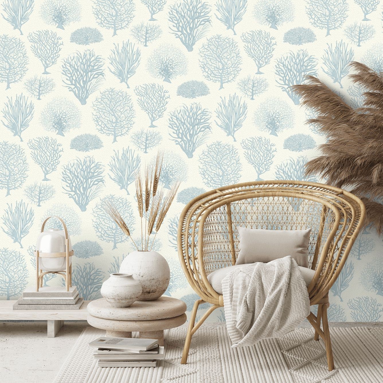 Seafern Wallpaper - Blue - By Cole and Son - 107/2009