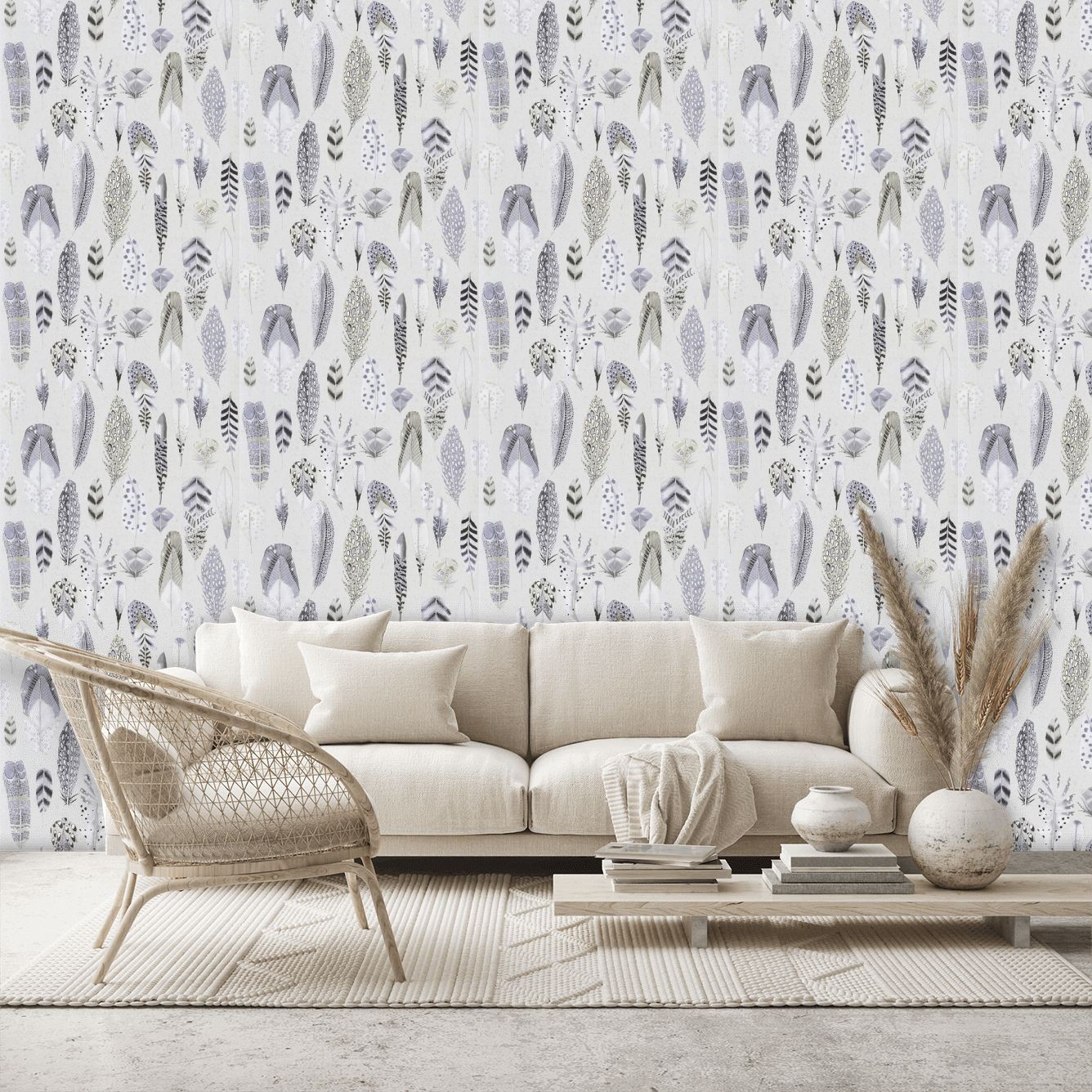 Galerie AM30013 Amazonia Quill Wallpaper, Blue/Silver, 10.05m x 53cm