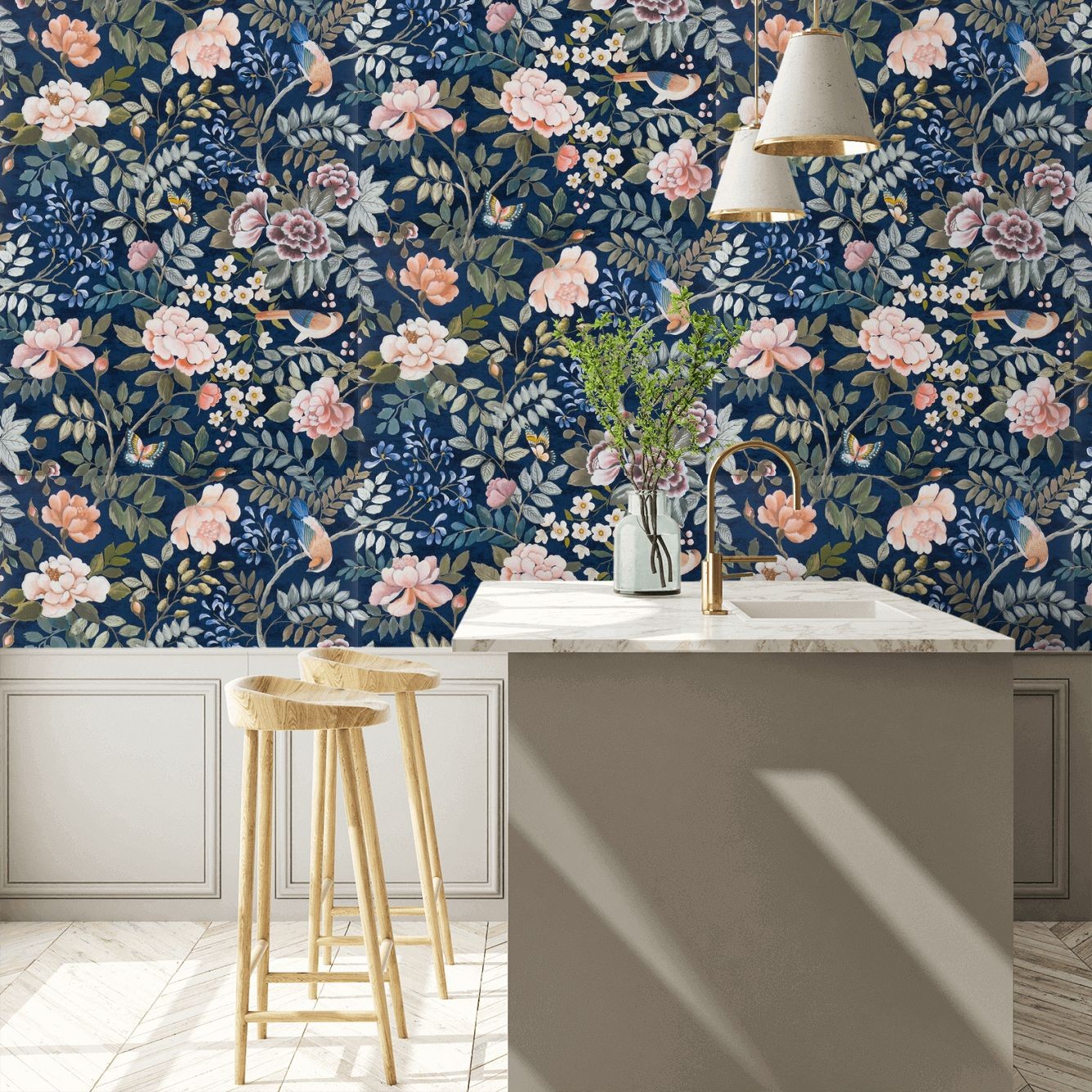 Porcelaine De Chine Wallpaper - Midnight - By Designers Guild - PDG1146/04