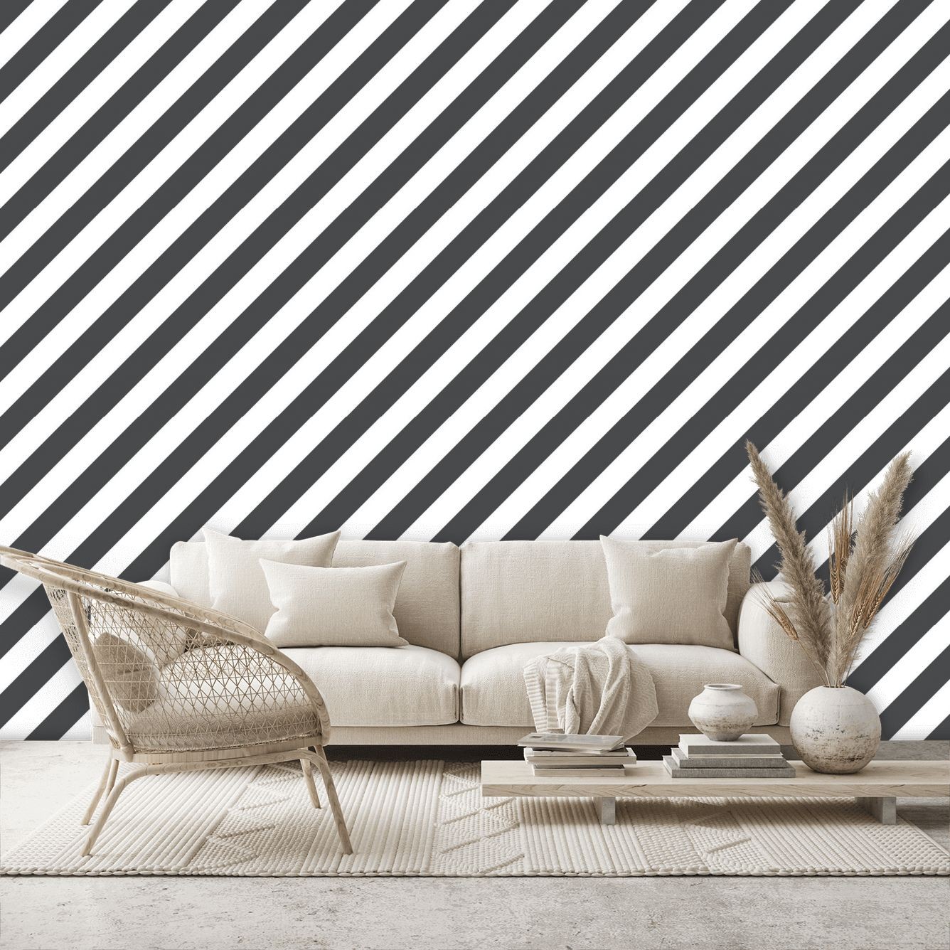 ST36918 Diagonal Stripe Wallpaper