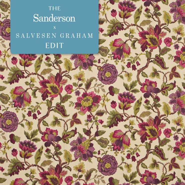 Sanderson Amanpuri Mulberry/Olive Fabric