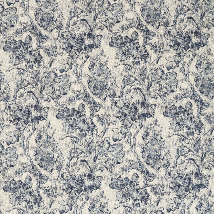 Sanderson Fringed Tulip Toile Woad Fabric