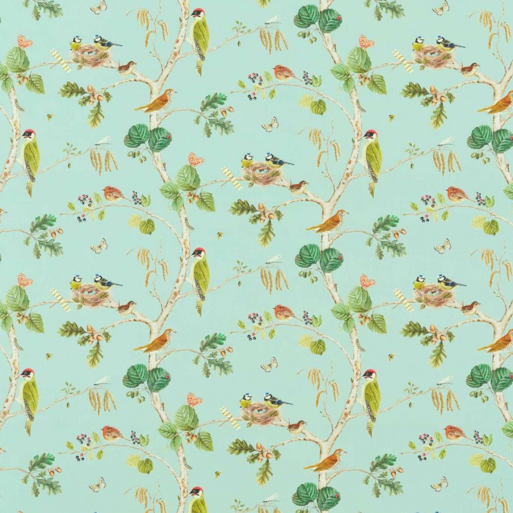 Sanderson Woodland Chorus Sky Blue/Multi Fabric