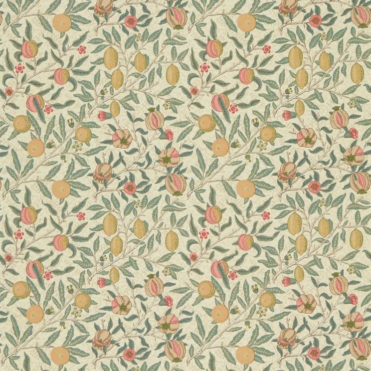 Morris and Co Fruit Cream/Teal Fabric