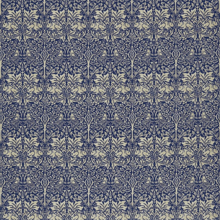 Morris and Co Brer Rabbit Indigo/Vellum Fabric