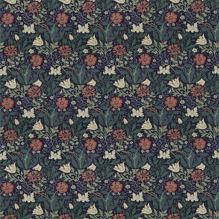 Morris and Co Compton Indigo/Green Fabric