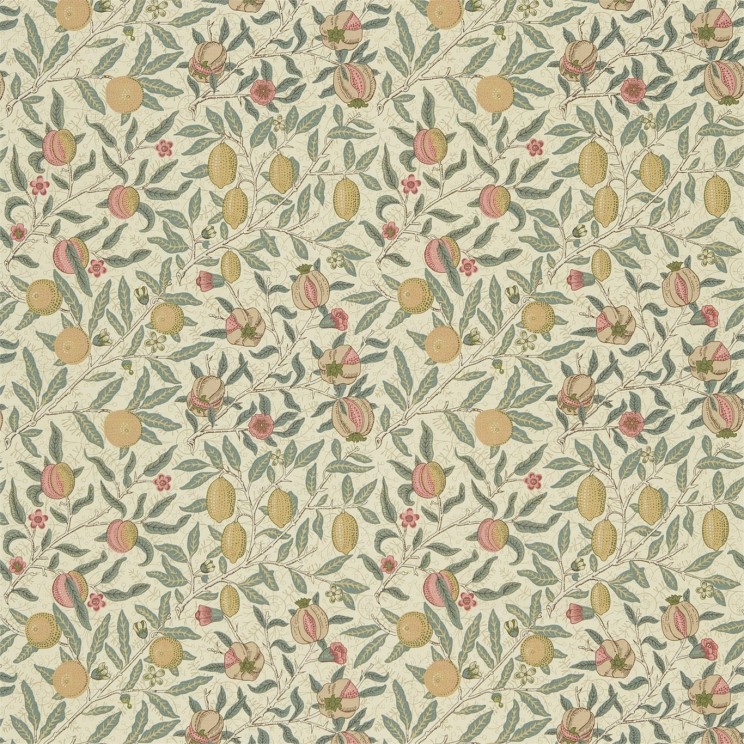 Morris and Co Fruit Cream/Teal Fabric