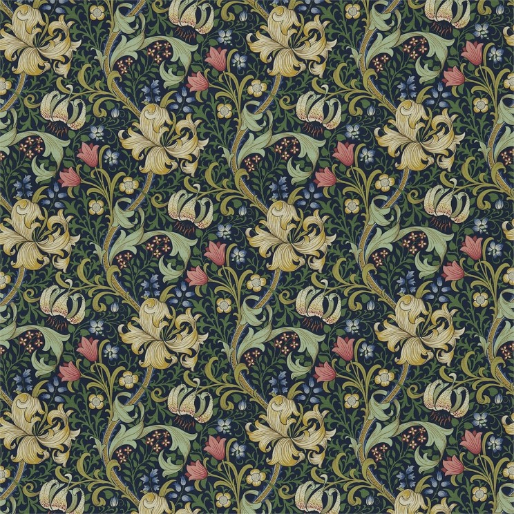 Curtains Morris and Co Golden Lily Fabric DMFPGL204