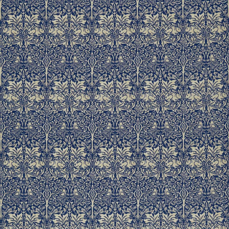 Morris and Co Brer Rabbit Indigo/Vellum Fabric