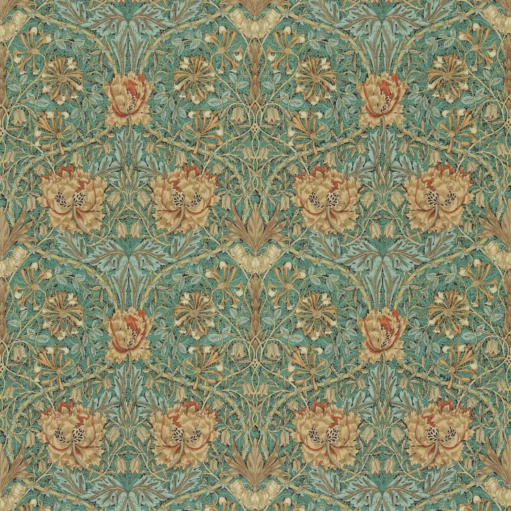 Morris and Co Honeysuckle & Tulip Privet/Honeycombe Fabric