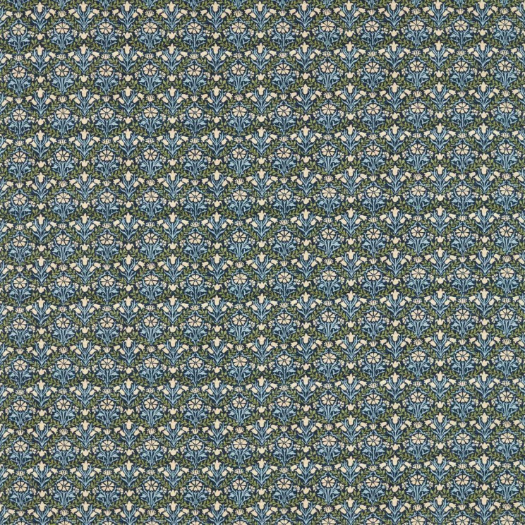 Morris and Co Bellflowers Indigo/Thyme Fabric