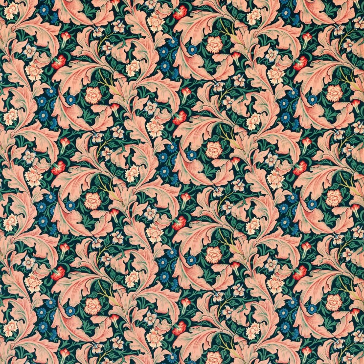 Morris and Co Leicester Cosmo Pink/Indigo Fabric