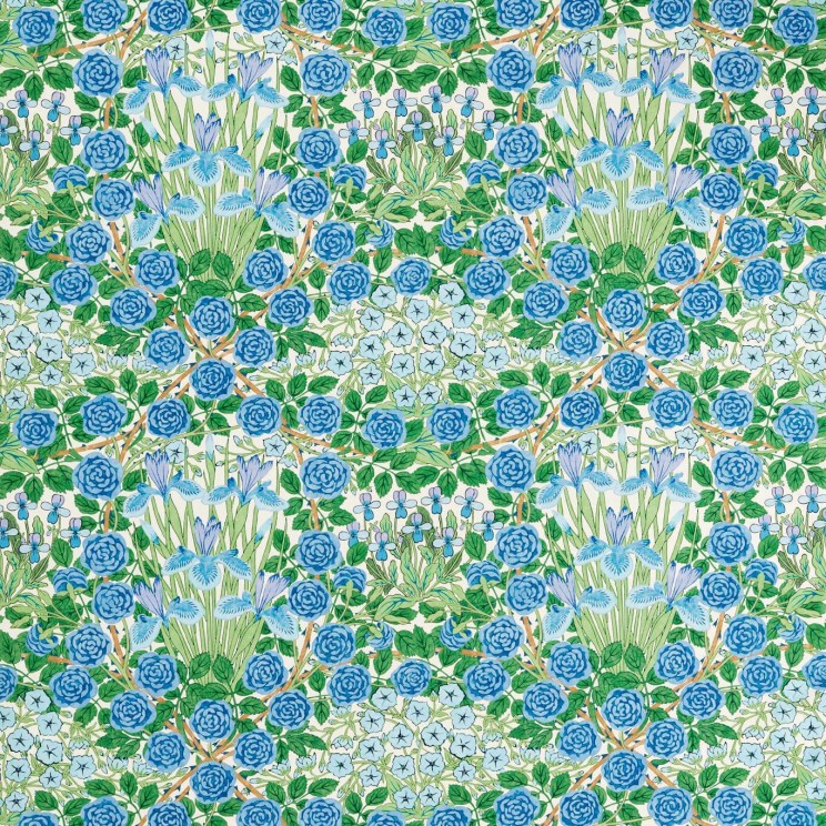 Morris and Co Campanula Peacock/Opal Fabric