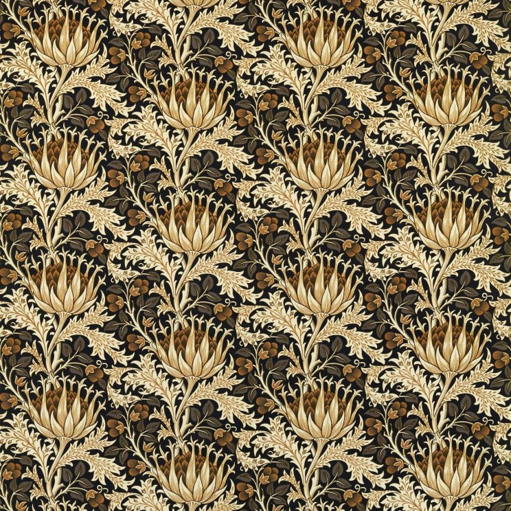 Morris and Co Artichoke Velvet Midnight/Pearwood Fabric