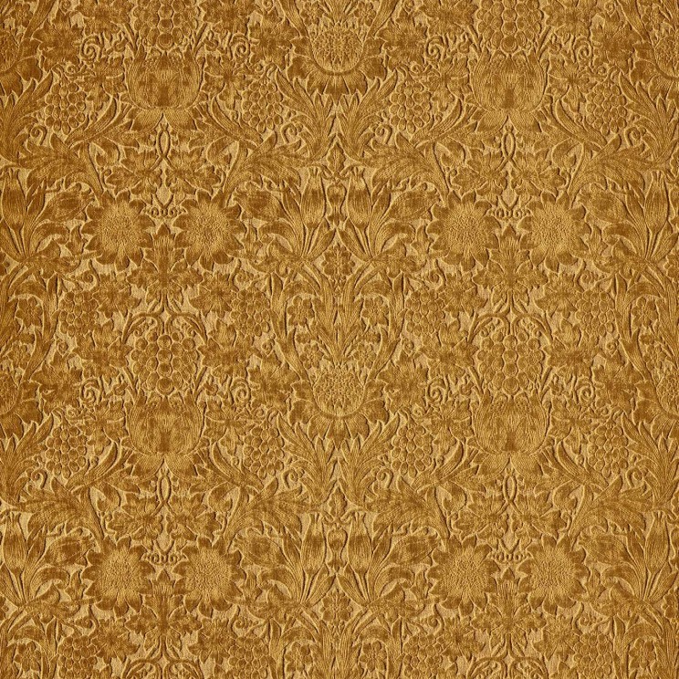 Morris and Co Sunflower Caffoy Velvet Sussex Rush Fabric