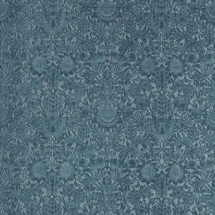 Morris and Co Sunflower Caffoy Velvet Webb's blue Fabric