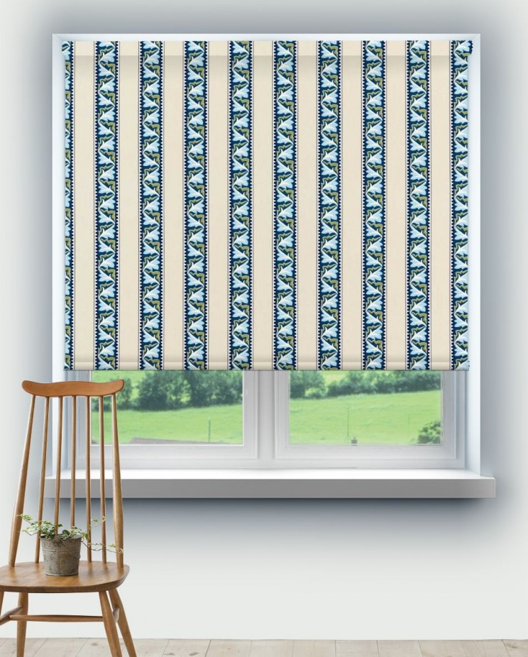 Roller Blinds Morris and Co Red Car Stripe Fabric 227247