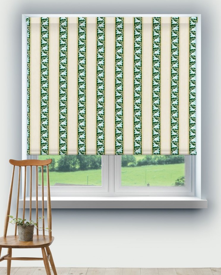 Roller Blinds Morris and Co Red Car Stripe Fabric 227249