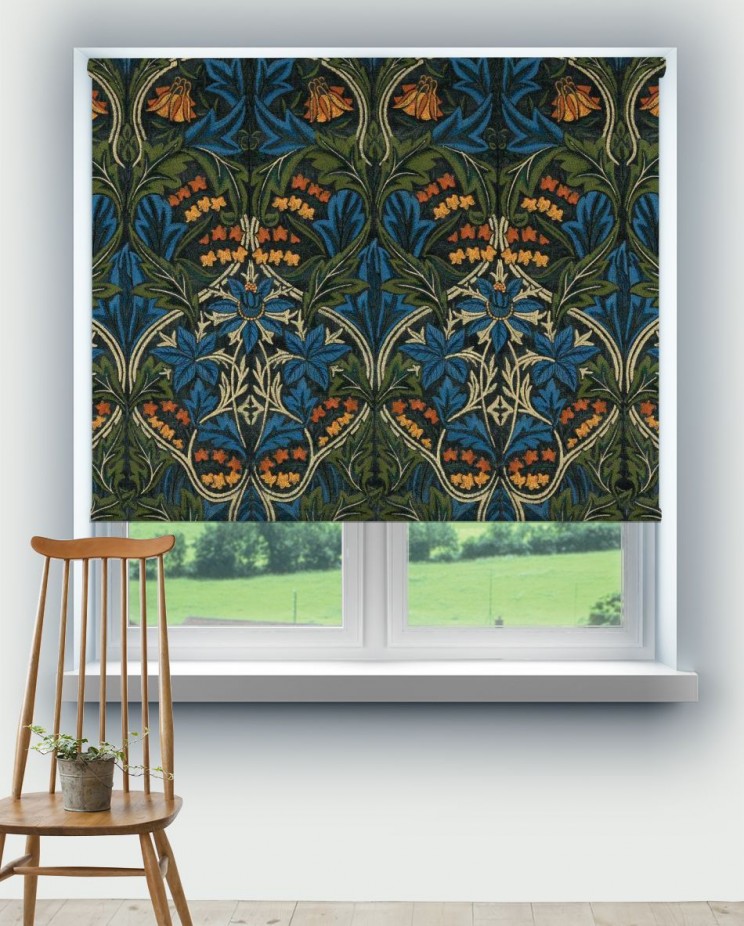 Roller Blinds Morris and Co Bluebell Embroidery Fabric 237292