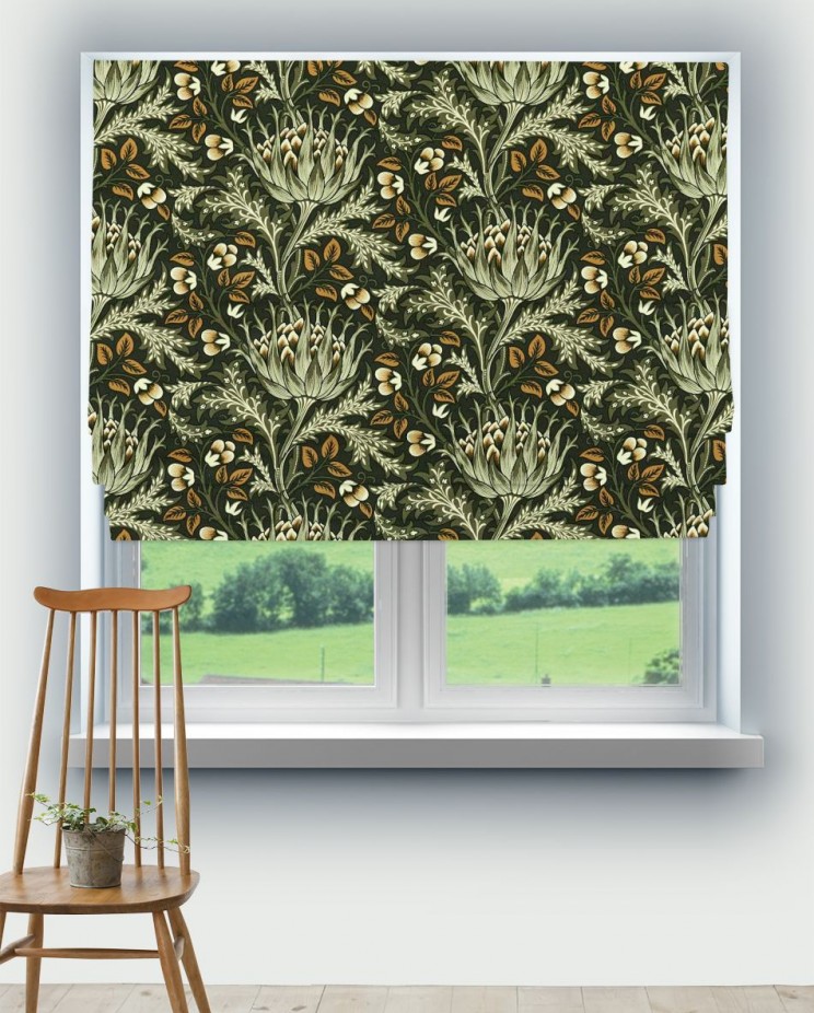 Roman Blinds Morris and Co Artichoke Velvet Fabric 227000