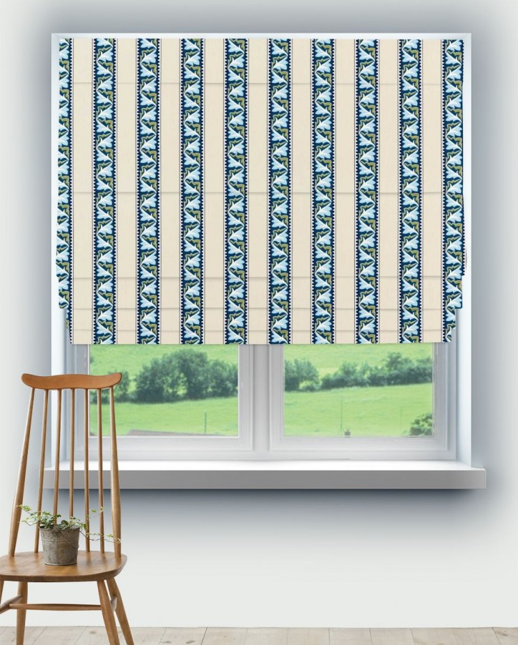 Roman Blinds Morris and Co Red Car Stripe Fabric 227247