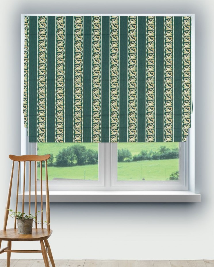 Roman Blinds Morris and Co Red Car Stripe Fabric 227248