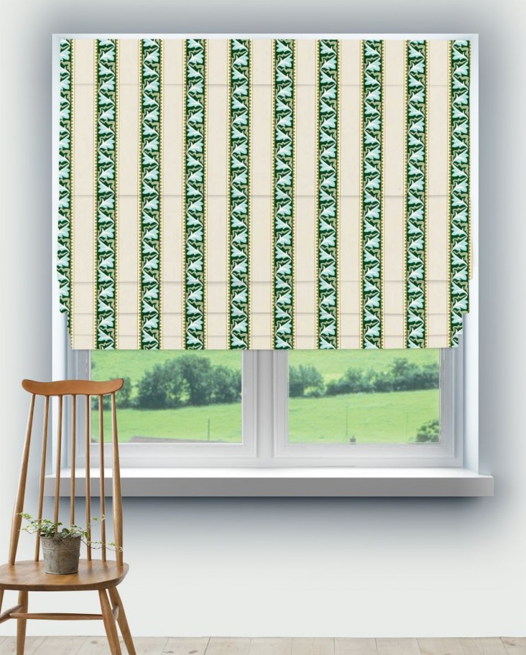 Roman Blinds Morris and Co Red Car Stripe Fabric 227249