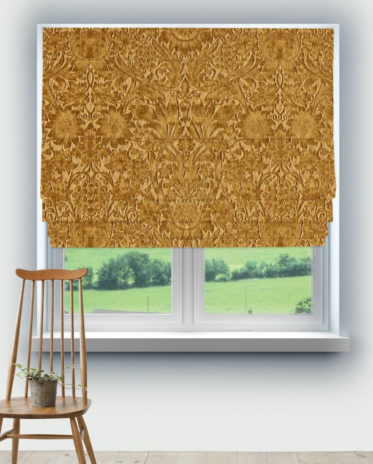 Roman Blinds Morris and Co Sunflower Caffoy Velvet Fabric 237280