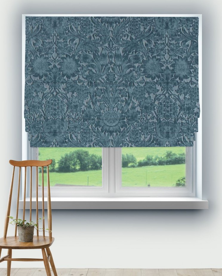 Roman Blinds Morris and Co Sunflower Caffoy Velvet Fabric 237285