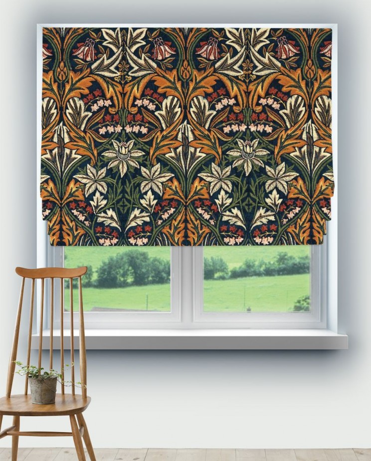 Roman Blinds Morris and Co Bluebell Embroidery Fabric 237293