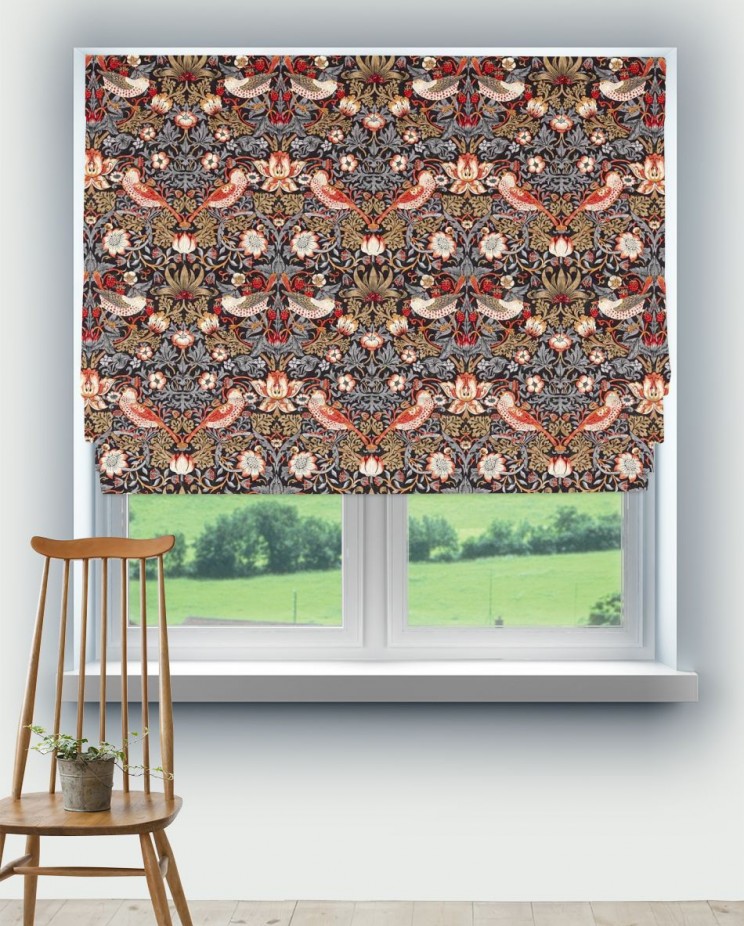 Roman Blinds Morris and Co Strawberry Thief Fabric 520016