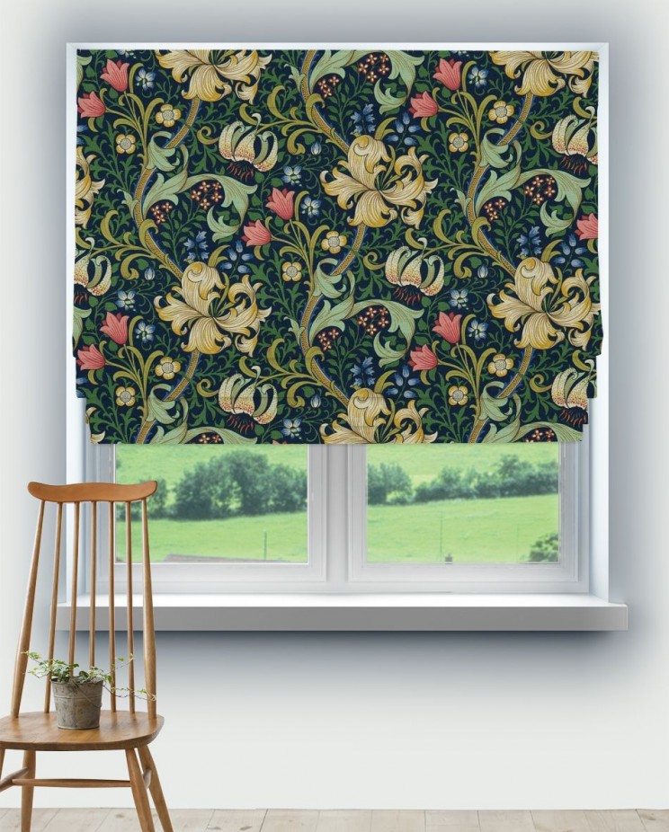 Roman Blinds Morris and Co Golden Lily Fabric DMC1G3202