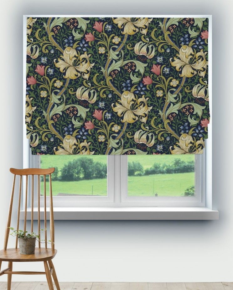 Roman Blinds Morris and Co Golden Lily Fabric DMFPGL204