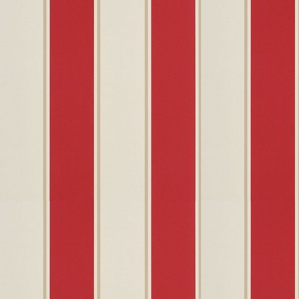 Mapleton Stripe Wallpaper - Vermilion - By Ralph Lauren - PRL703/08