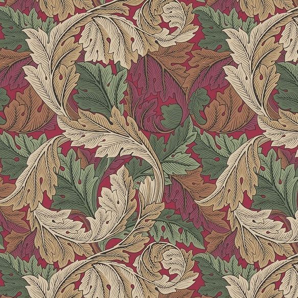 Acanthus Wallpaper - Madder/Thyme - By Morris and Co - 216439