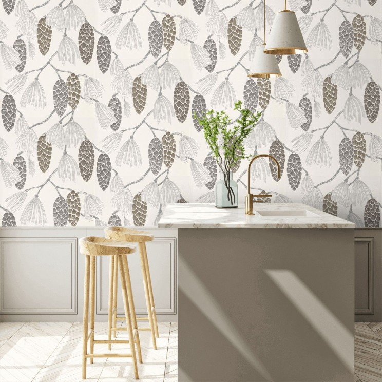 Epitome Wallpaper - Gilver / Silver / Chalk - By Harlequin - 111501