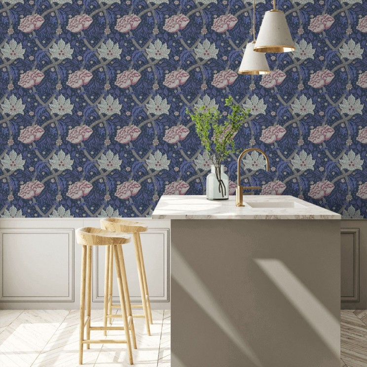 Windrush Wallpaper - Aubergine & Wine - By Morris and Co - WM8553/3