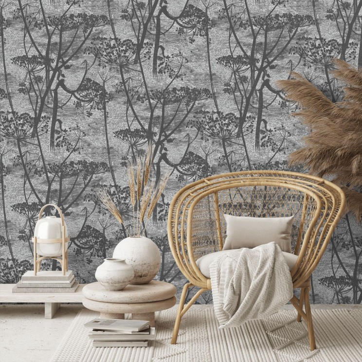 Cow Parsley Wallpaper - Charcoal - By Cole and Son - 112/8026
