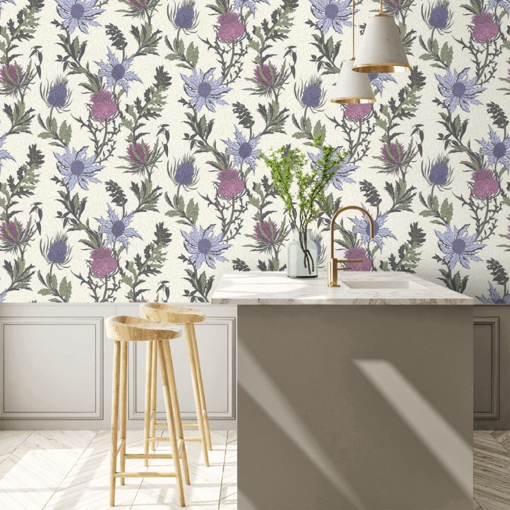 Thistle Wallpaper - Lilac / Cerise - By Cole and Son - 115/14044